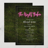 Invitation La Nuit Avant La Répétition Du Néon Rose (Devant / Derrière)