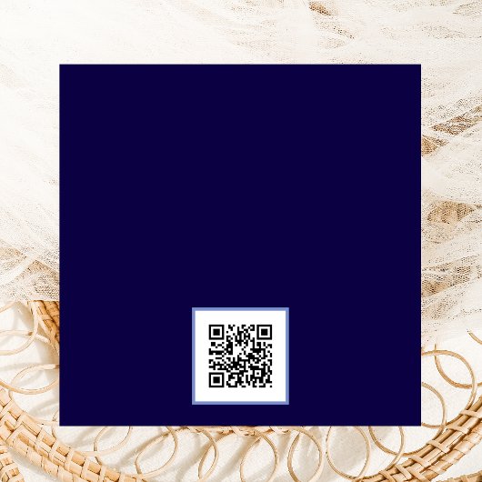 Invitation La nuit avant le code QR de Blue Hydrangea