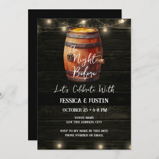 Invitation La Nuit Avant Le Dîner De La Répétition Décontract (Devant / Derrière)