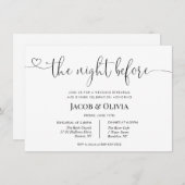 Invitation La Nuit Avant Le Dîner De La Répétition Mariage (Devant / Derrière)