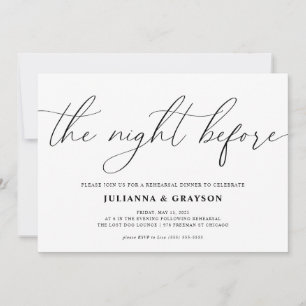 Invitation La Nuit Avant Le Dîner De La Répétition Mariage