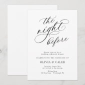 Invitation La Nuit Avant Le Dîner De La Répétition Mariage (Devant / Derrière)