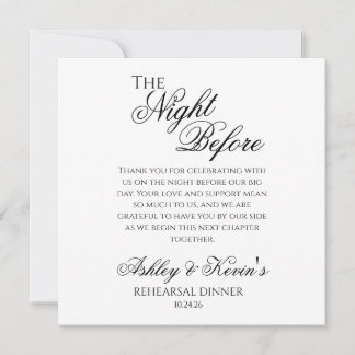 Invitation La Nuit Avant le Dîner de Répétition