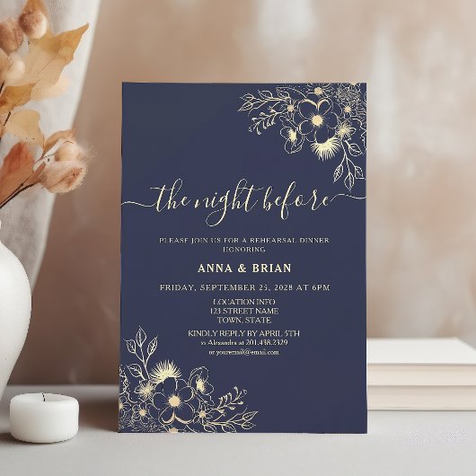 Invitation La Nuit Avant Le Dîner De Répétition Bleue De La M
