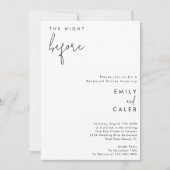 Invitation La Nuit Avant Le Dîner De Répétition Chic Script (Devant)