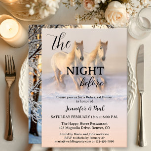 Invitation La Nuit Avant le Dîner de Répétition de Chevaux d'
