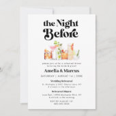 Invitation La nuit avant le dîner de répétition de Retro Coup (Devant)