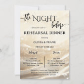 Invitation La Nuit Avant Le Dîner De Répétition D'Or (Devant)