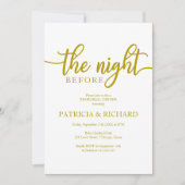 Invitation La Nuit Avant Le Dîner De Répétition D'Or Élégant (Devant)