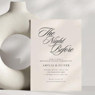 Invitation La Nuit Avant le Dîner de Répétition Élégant Scrip