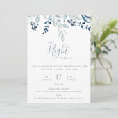 Invitation La Nuit Avant le Dîner de Répétition Fleurs Bleues (Debout devant)