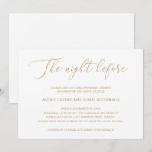 Invitation La nuit avant le dîner de répétition Gold Modern (Devant / Derrière)