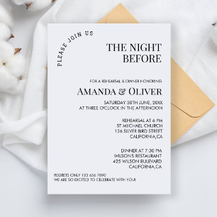 Invitation La Nuit Avant Le Dîner De Répétition Mariage D'Acc