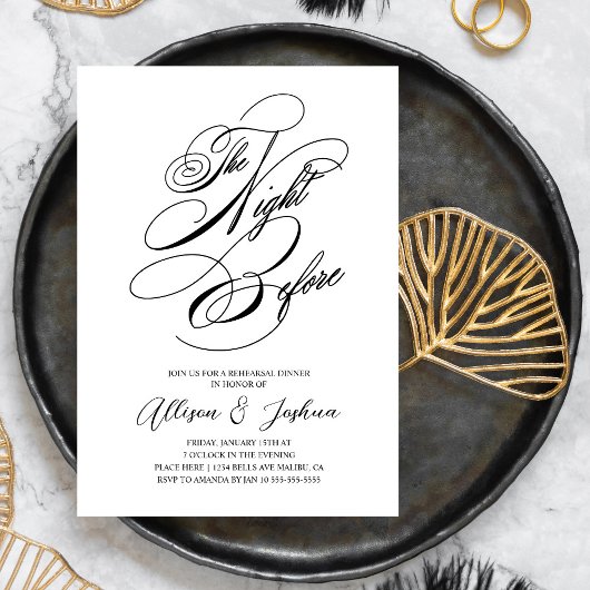 Invitation La Nuit Avant Le Dîner De Répétition Mariage Invit