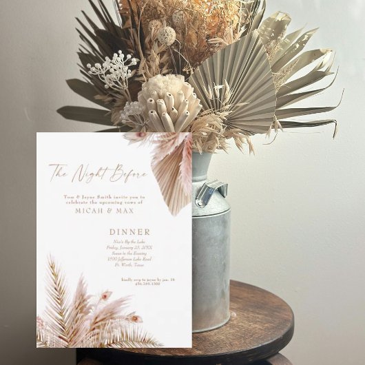 Invitation La Nuit Avant Le Dîner De Répétition Mariage Pampa