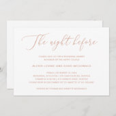 Invitation La nuit avant le dîner de répétition moderne Rose (Devant / Derrière)