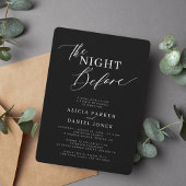 Invitation La nuit avant le dîner de répétition noir