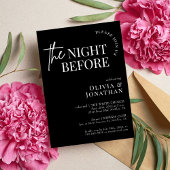 Invitation La nuit avant le dîner de répétition noir et blanc