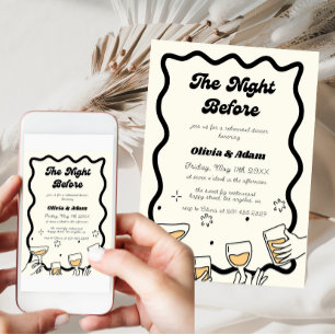 Invitation La Nuit Avant Le Dîner De Répétition Rétro