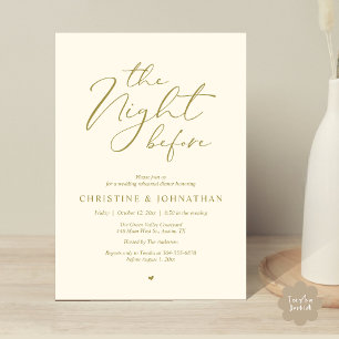 Invitation La Nuit Avant Le Dîner De Répétition Romantique De