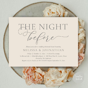 Invitation La Nuit Avant Le Dîner De Répétition Romantique De