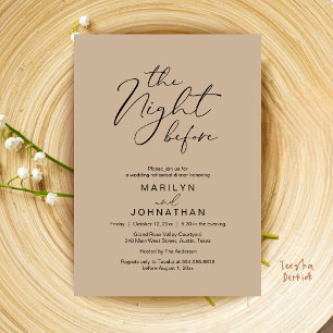 Invitation La Nuit Avant le Mariage Réception de Répétition M