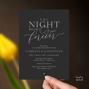 Invitation “La Nuit Avant Pour Toujours” Charbon Gris Argent