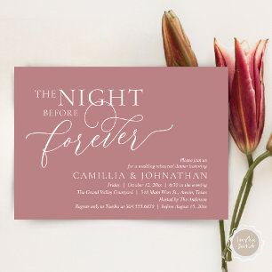 Invitation La Nuit Avant Pour Toujours, Dîner de Répétition d