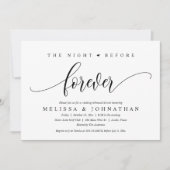 Invitation La Nuit Avant Pour Toujours, Dîner De Répétition M (Devant)