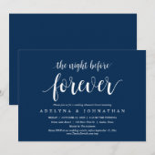 Invitation La Nuit Avant Pour Toujours, Dîner De Répétition M (Devant / Derrière)