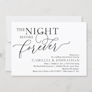 Invitation La Nuit Avant Pour Toujours, Dîner De Répétition M