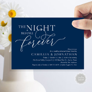 Invitation La Nuit Avant Pour Toujours, Dîner De Répétition M