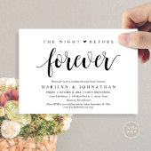 Invitation La Nuit Avant Pour Toujours, Dîner De Répétition M