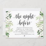 Invitation La Nuit Avant, Verdure, Dîner De Répétition<br><div class="desc">Annoncez votre bonheur à jamais dans le style avec notre carte d'invitation à la répétition mariage de design de style eucalyptus vert moderne. Idéal pour les couples qui ont décidé de célébrer la veille de leur grand jour. Avec son design sophistiqué et ludique, cette invitation vous donnera le ton pour...</div>