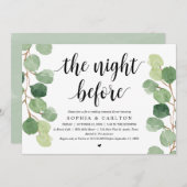 Invitation La Nuit Avant, Verdure, Dîner De Répétition (Devant / Derrière)