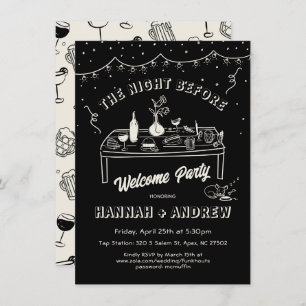 Invitation La nuit de bienvenue de Hannah avant le chihuahua