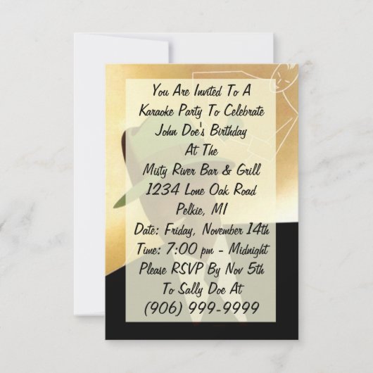 Invitation La nuit de clubbing de partie de karaoke invitent (Devant)
