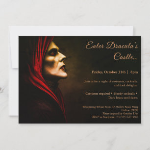 Invitation La nuit de Dracula Fête de costumes d'Halloween