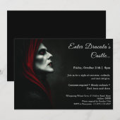 Invitation La nuit de Dracula | Fête de costumes d'Halloween (Devant / Derrière)