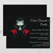 Invitation La nuit de Dracula | Fête du costume d'Halloween (Devant / Derrière)