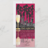 Invitation La nuit de filles Party le rose foncé de la (Devant)