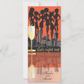 Invitation La nuit de filles Party l'orange de la célébration (Devant)