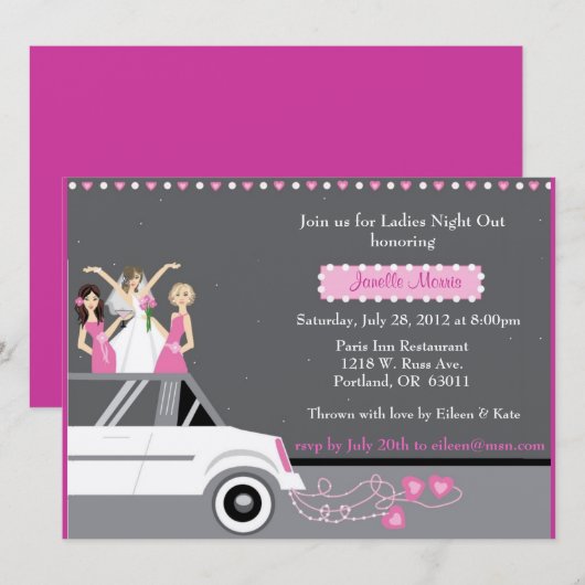 Invitation La Nuit des dames (Devant / Derrière)