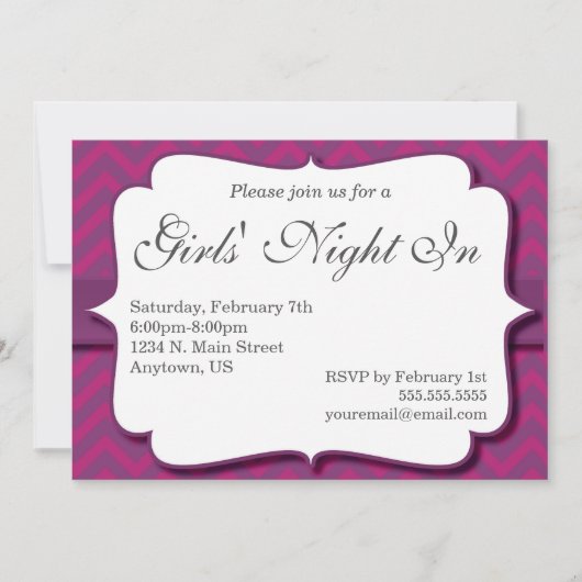 Invitation La Nuit des filles à l'invitation (Devant)