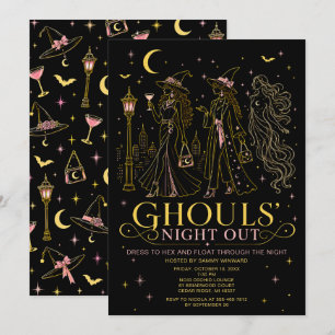 Invitation La Nuit des Goules Soirée d'Halloween entre Filles
