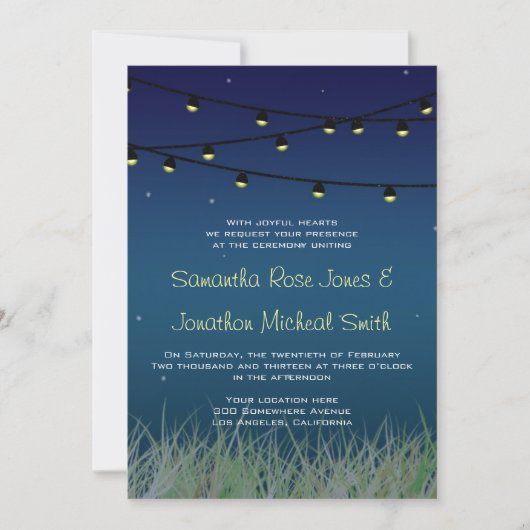 Invitation La nuit des Mariages sous les étoiles (Devant)