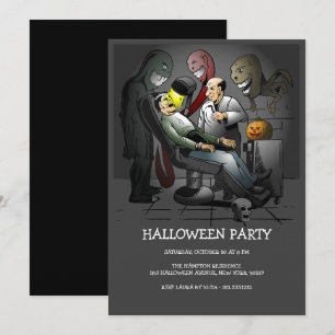 Invitation La nuit d'Halloween du dentiste effrayant