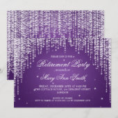 Invitation La nuit élégante de partie de retraite brillent le (Devant / Derrière)