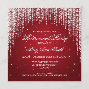Invitation La nuit élégante de partie de retraite brillent le