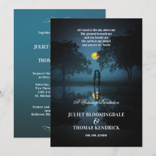 Invitation La nuit illuminée par la Lune   Mariage
